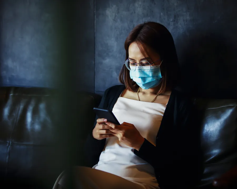 Patient searching for a nearby provider on a phone